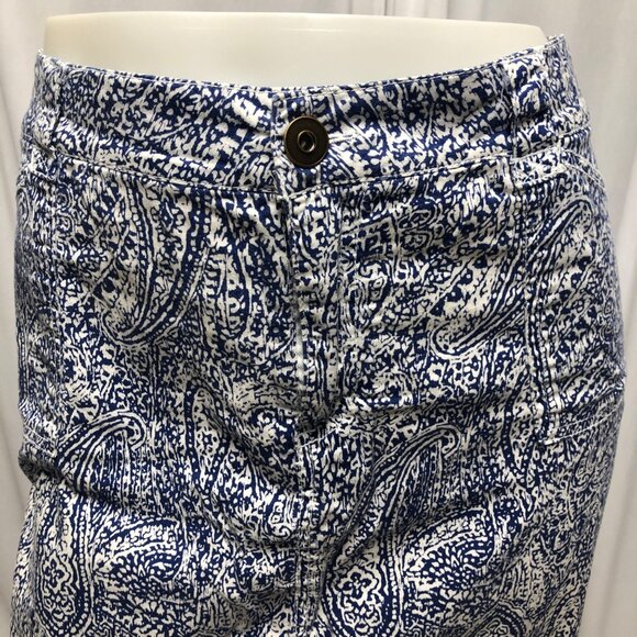Baccini Skirt Womens Size 14 Blue White Paisley Pockets Mini Boho Y2K Travel - Picture 2 of 6